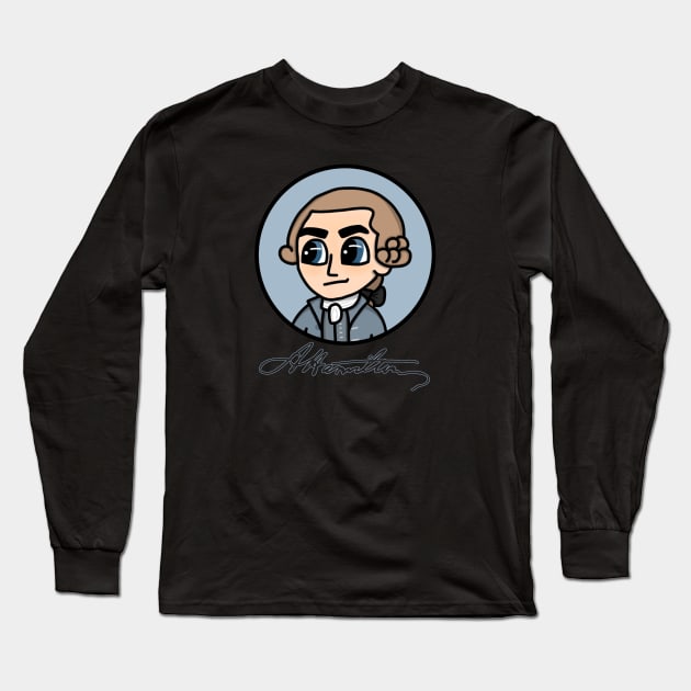 Chibi Alexander Hamilton - Patriot Portrait (Small Design) Long Sleeve T-Shirt by Aeriskate